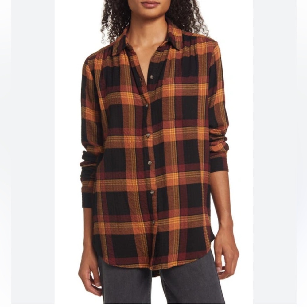 BEACHLUNCHLOUNGE Plaid Button Shirt M